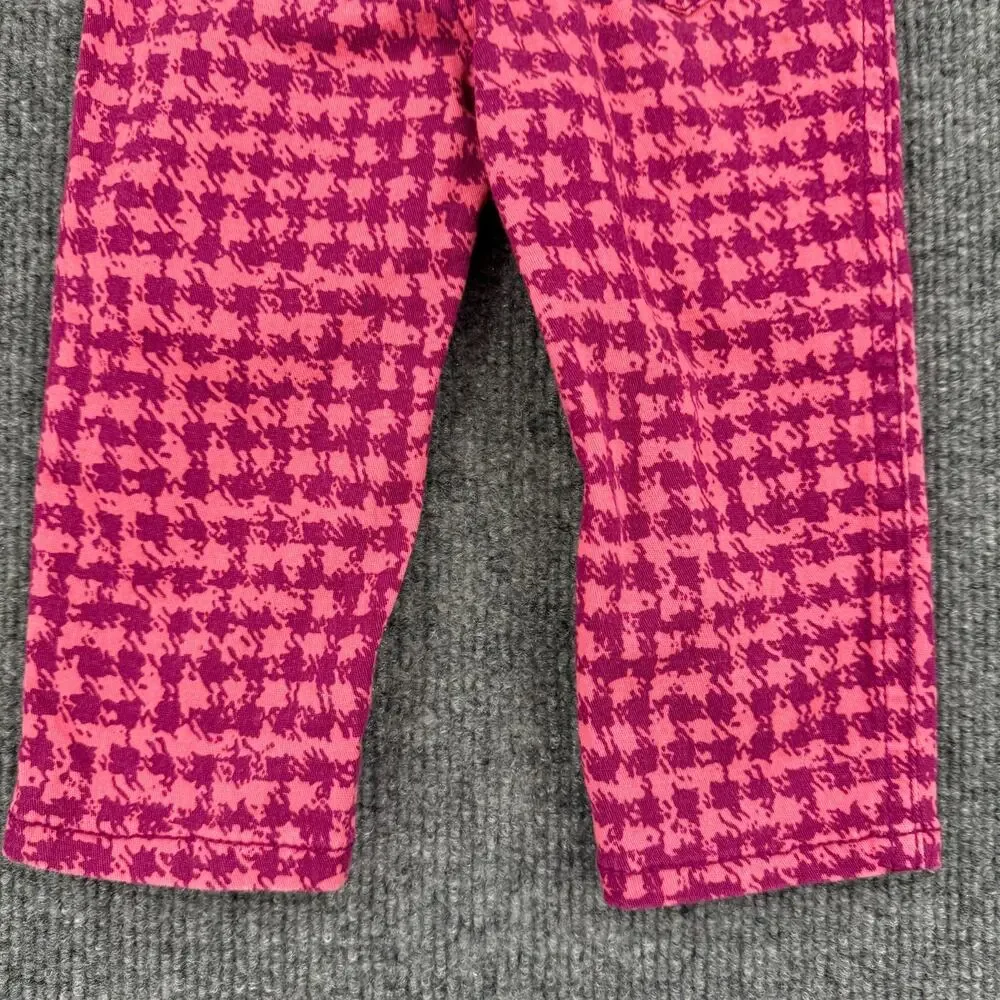 Cherokee Baby Girls Pink Houndstooth Print Jeggings Size 12 Months Pull On